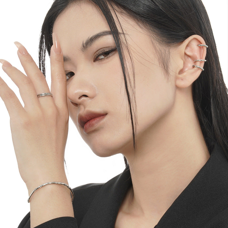 Korean Style Simple Fine Sterling Sier Fashion Commuter Thin Rings