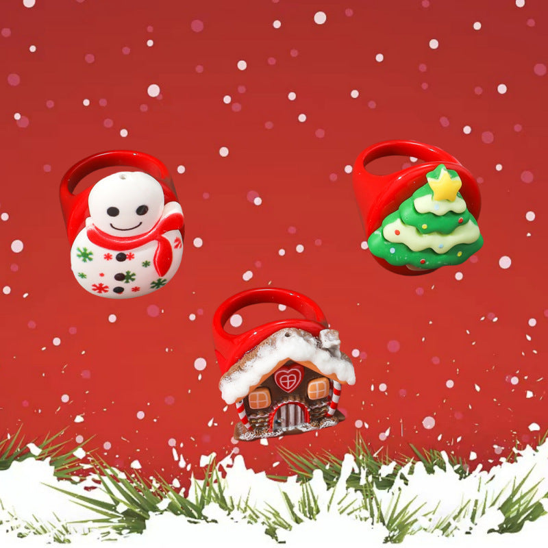 Christmas Cute Cartoon Fashionable Fashion Santa Rings