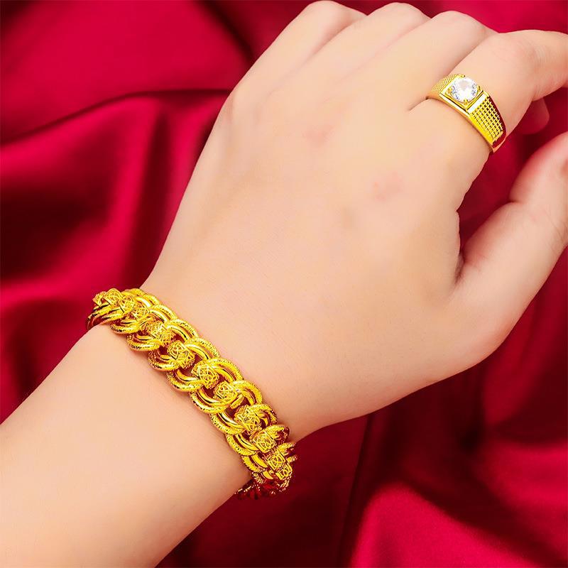 Men's Placer Gold Brass Gold-plated Classic Elegant Bracelets