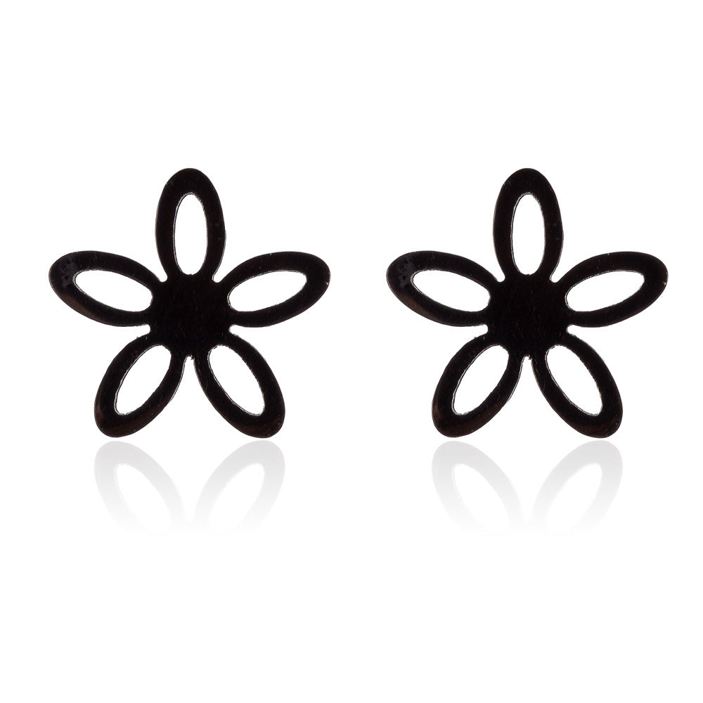 Lotus Ear Bone Hollow Origami Stainless Stud Earrings