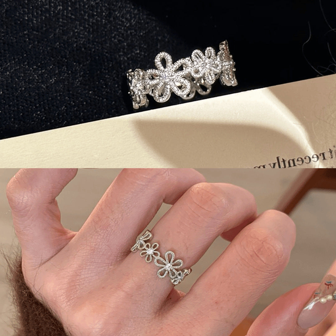 Pearl Zircon Butterfly Female Niche High-grade Light Luxury Couple Temperament Ring