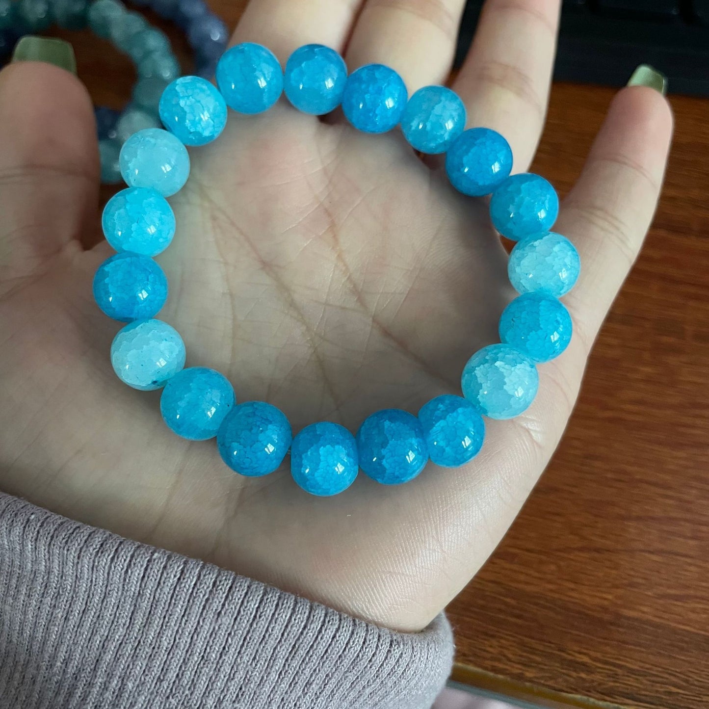 Cystal Crack Glass Bead Crystal Imitation Natural Jade Bracelets