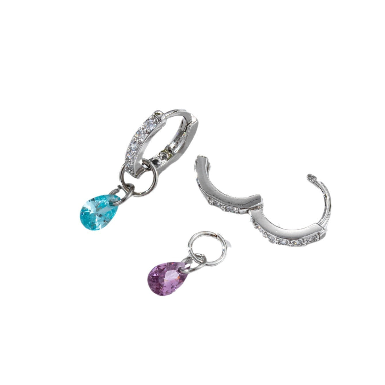 High-grade Zircon Sweet Style Colored Loving Earrings