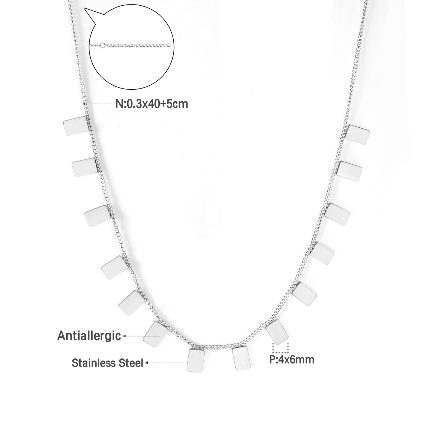 Niche High-grade Simple Temperamental Geometric Electroplated Stainless Necklaces