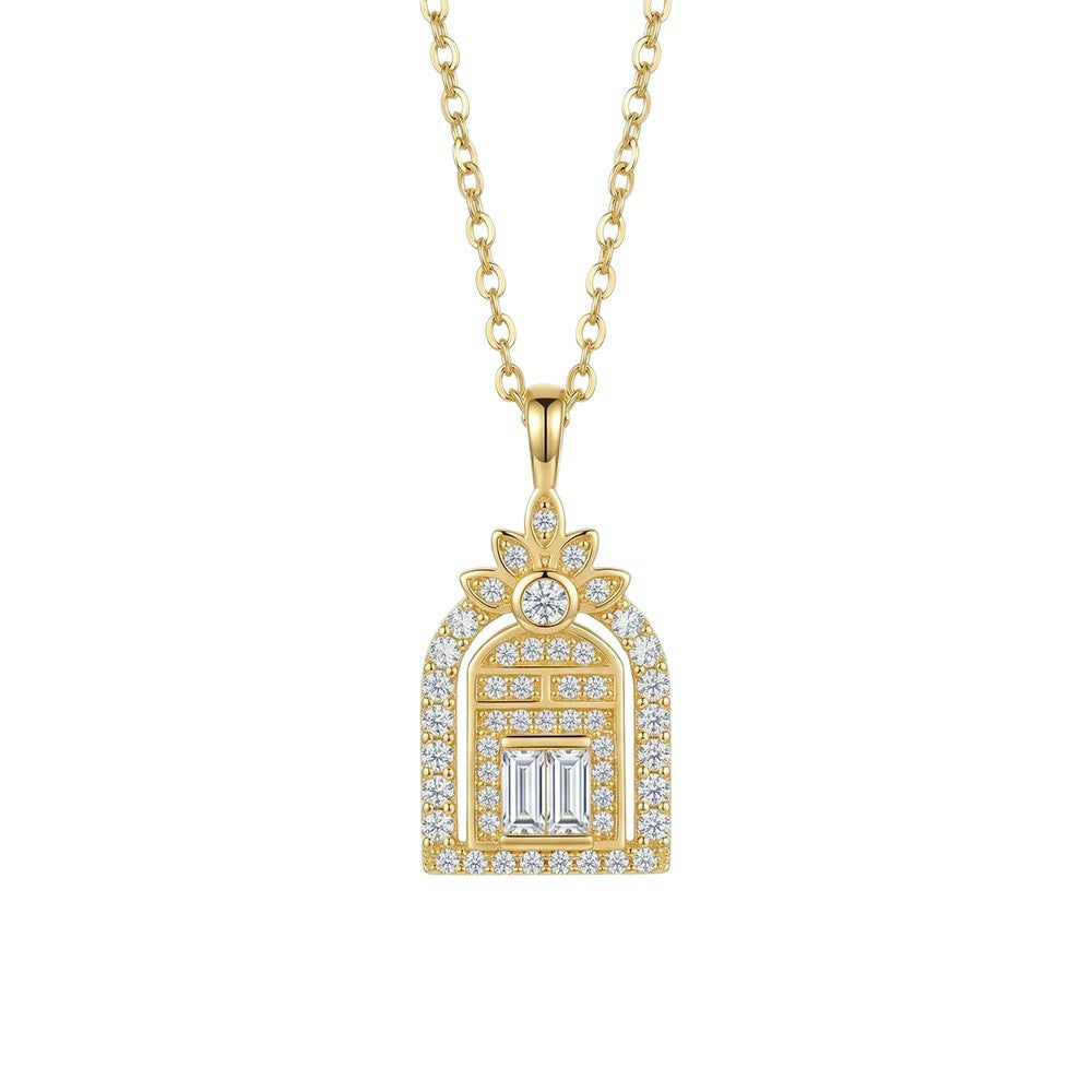 Copper Inlaid Zirconium Full Diamond Happiness Necklace