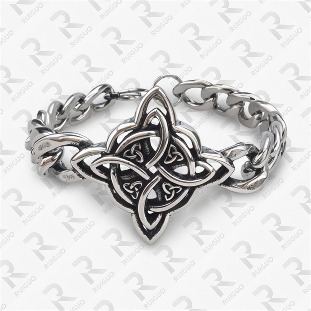 Men's Celtic Knot Skull Stainless Steel Cuban Cross Punk Retro Bracelets