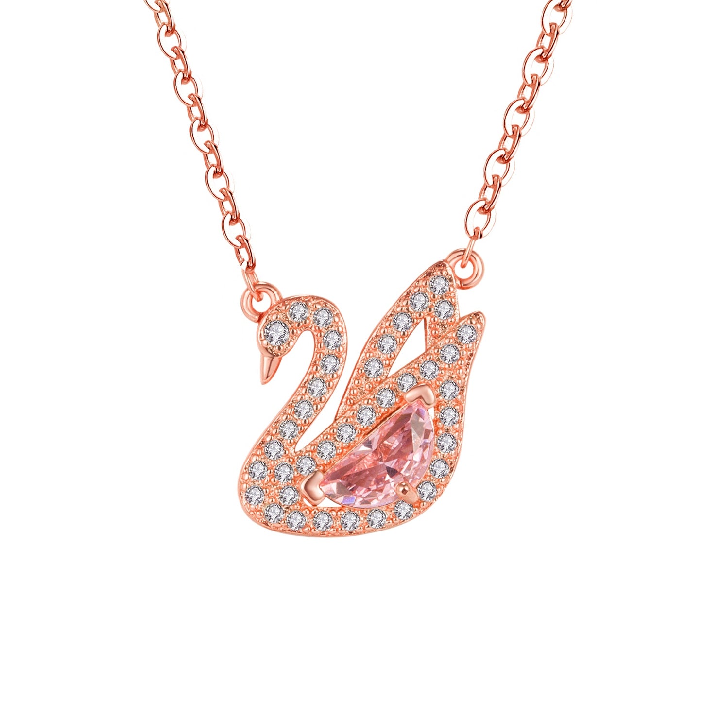 Diamond White Swan Fashion Sweet Elegant Chain Necklace