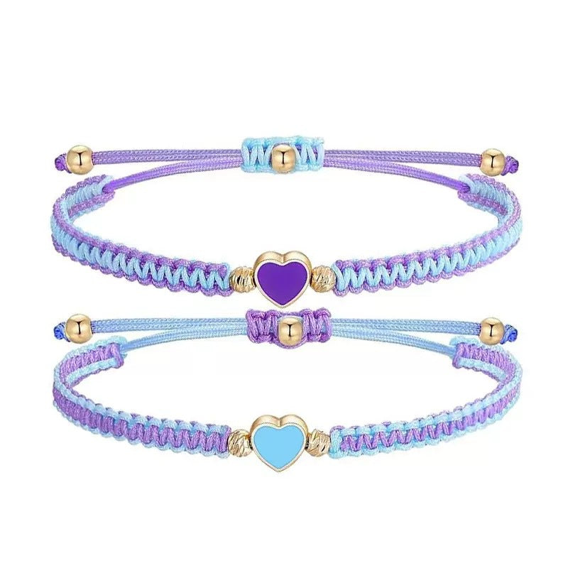 Hand-woven Alloy Love Adjustable Couple Band Bracelet
