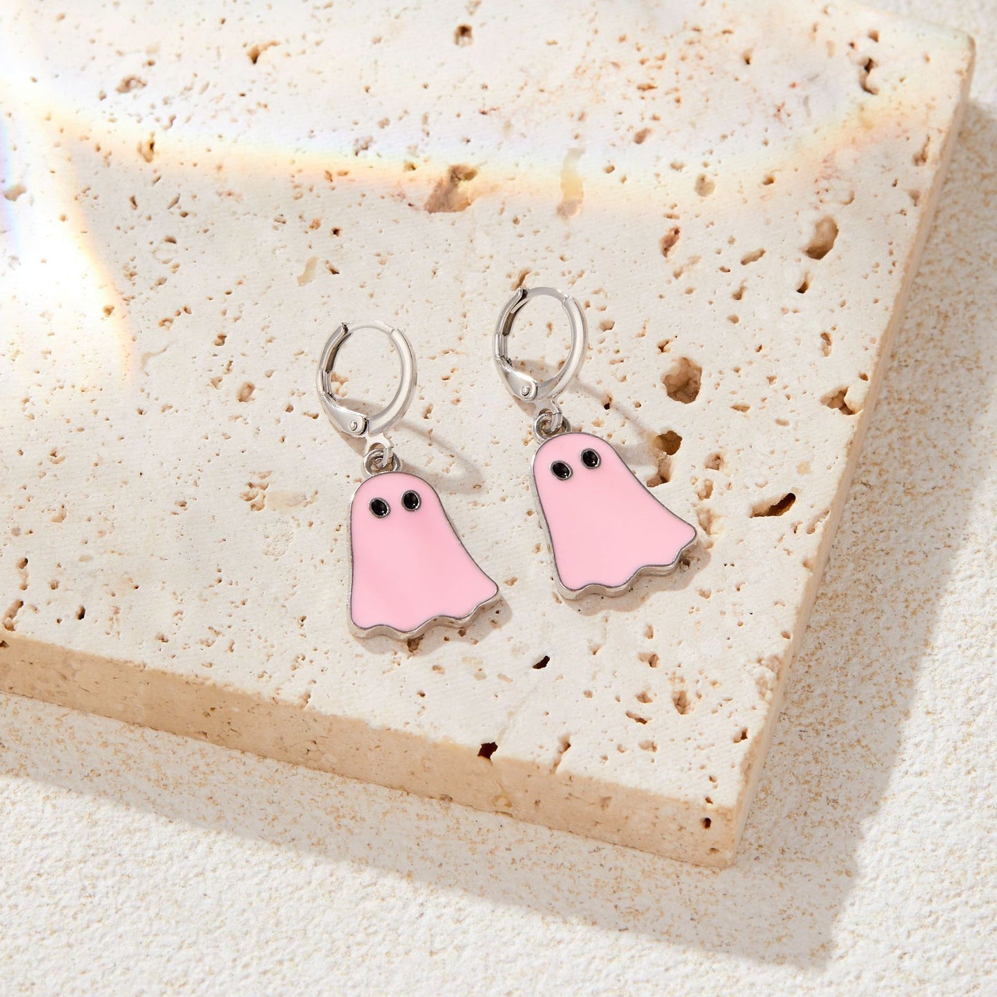 Women's Halloween Walking Ghost Golden Cute Funny Earrings