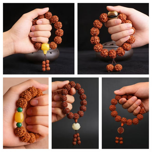 Bodhi Seeds Beeswax Prayer Hand Toy Bracelet