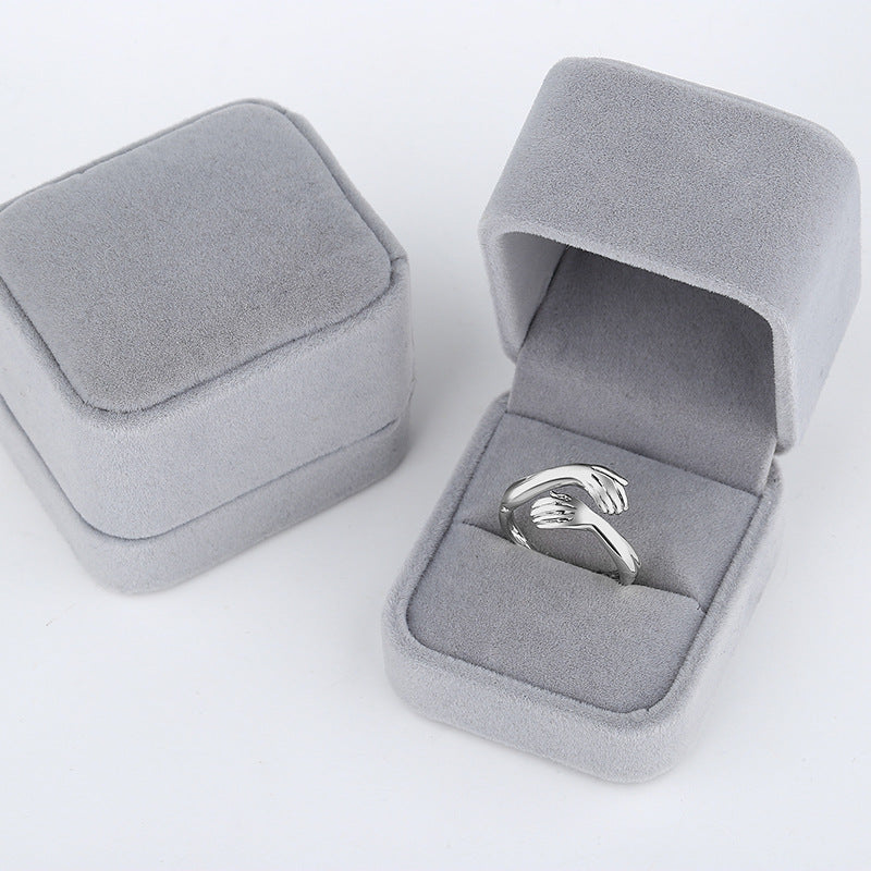 Women's & Men's Couple Personality Girlfriend Gift Hug Ornament Rings