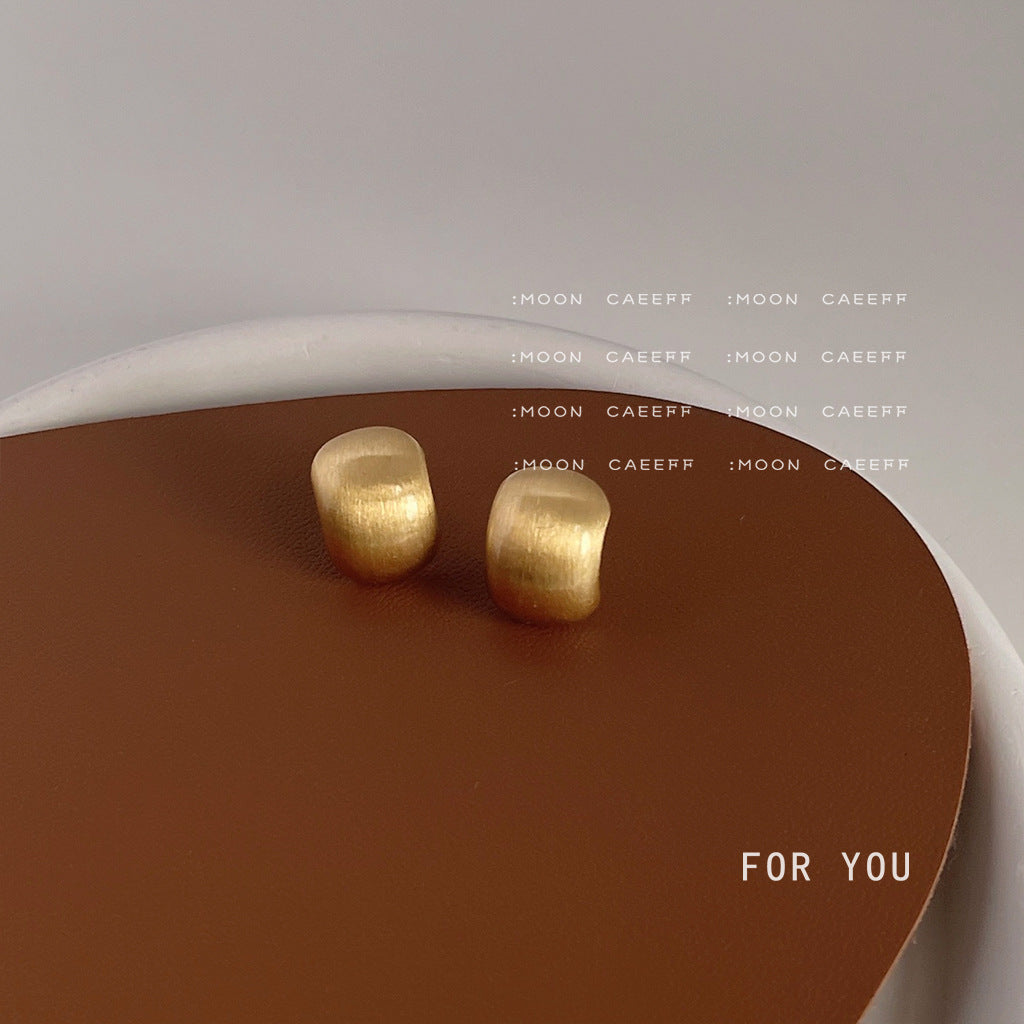 Sier Needle Brushed Matte Gold Frosted Metal Rings