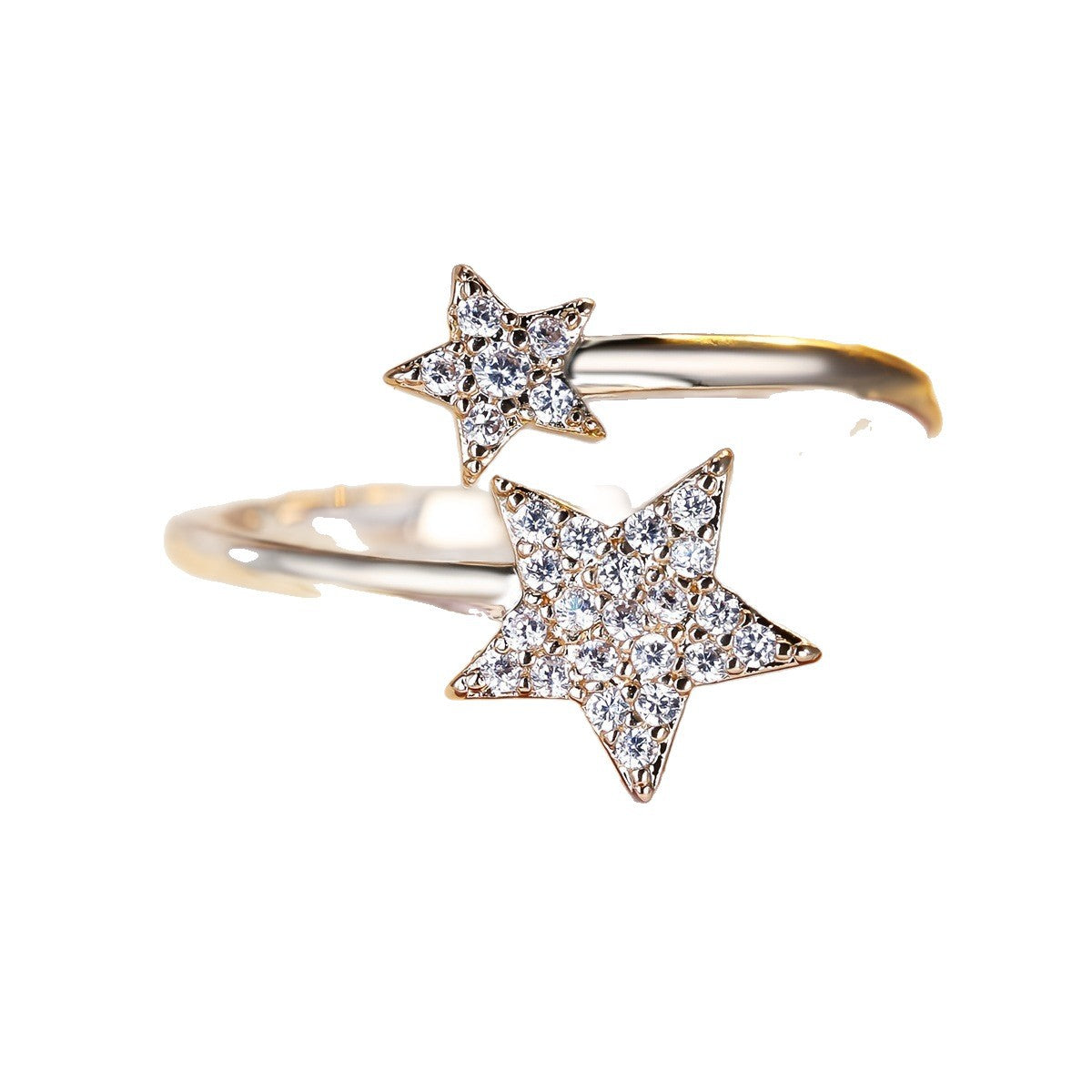 Trendy Fashion Joker Meteor Star Zircon Personality High Sense Asterism Rings