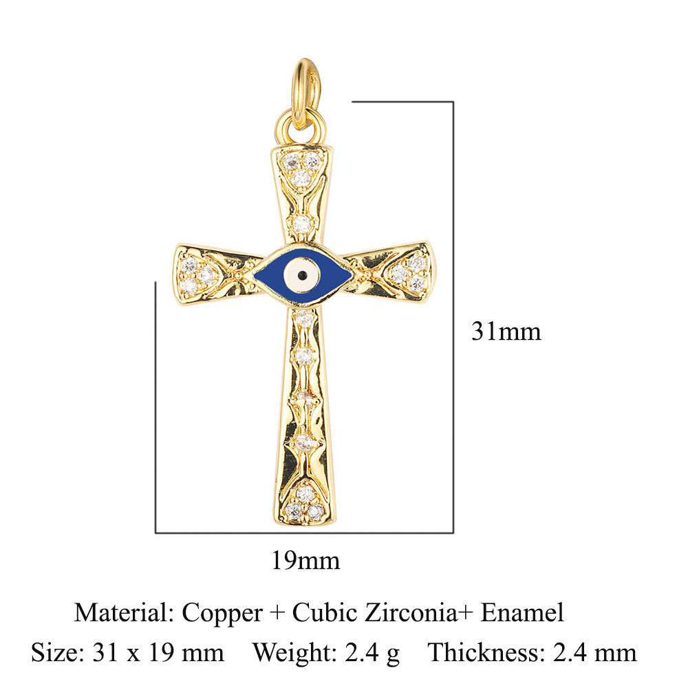 Cross Virgin Copper Zircon Peace Sign Ornament Pendants