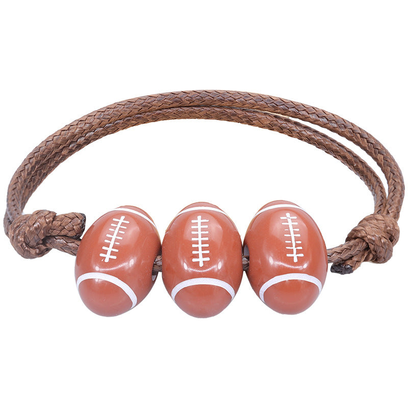 Basketball Baseball Wax Line Woven Softball Tennis Rugby Bracelets