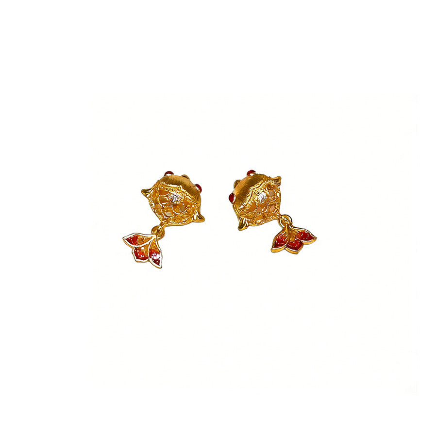 Lucky Koi Chinese Style Light Luxury Exquisite Niche Rings