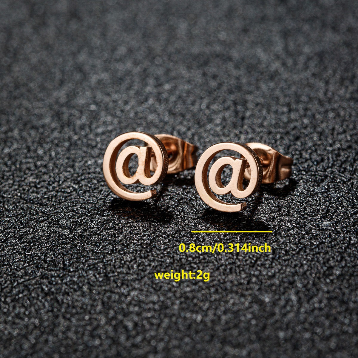 Black Stainless Steel Simple Star Moon Ear Earrings