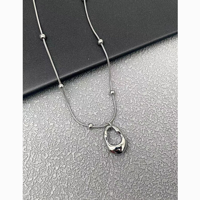 Geometric Drop-shaped Titanium Steel Light Luxury Minority Simple Abstraction Temperament Necklace