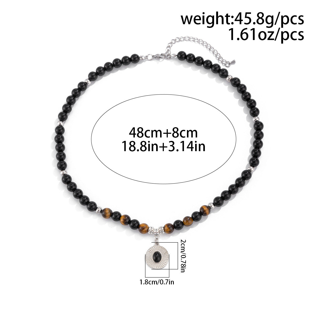 Men's Beaded Trendy Hip Hop Niche High Sense Necklaces