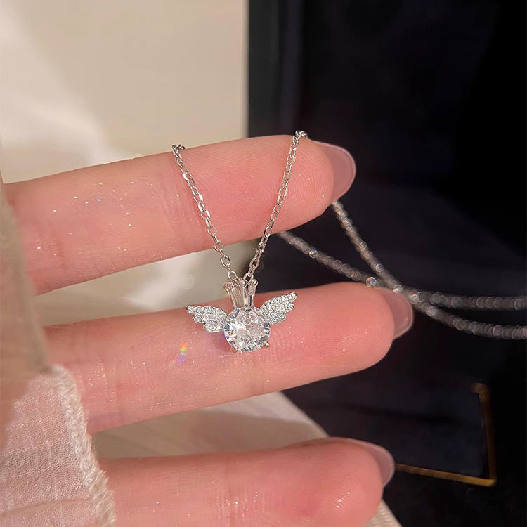 Missing Heartbeat Angel Love Female Light Luxury Minority Design Sense Necklace