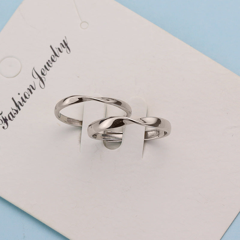 Women's & Men's Strip Couple Pair Of Light Luxury Rings