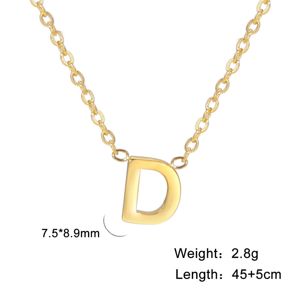 Cut Letter Titanium Steel Ornament Female Niche High Necklaces