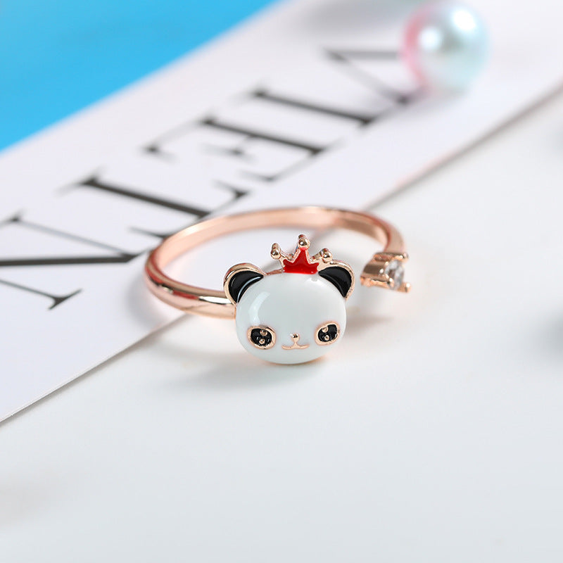 Panda Spinning Creative Opening Adjustable Index Finger Ring
