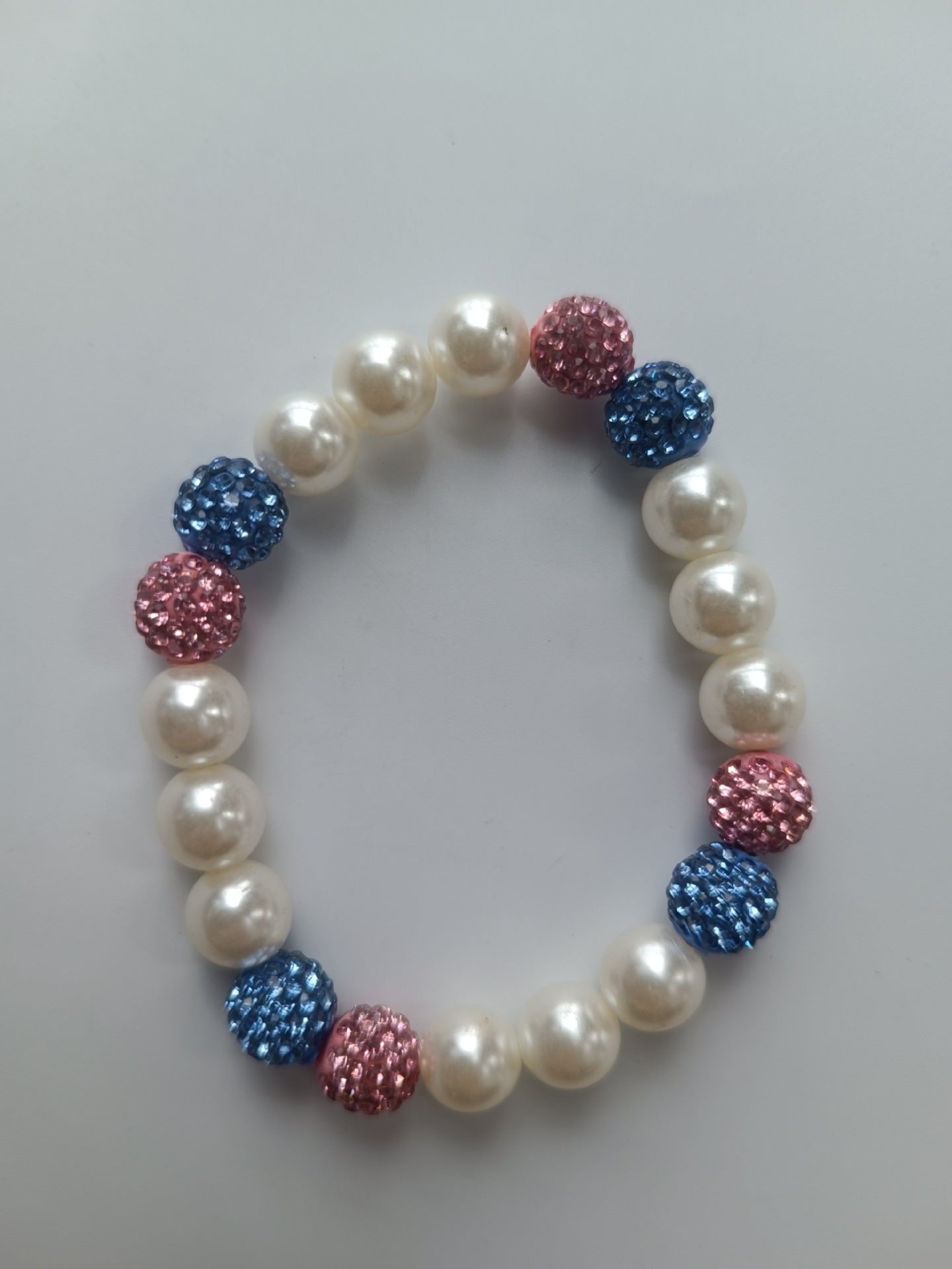Polymer Clay Rhinestone Ball Filament Hip Bracelet
