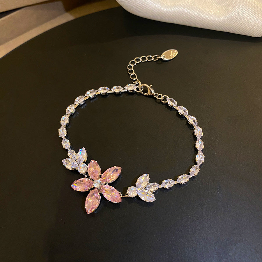 Style Zircon Irregular Flower Light Luxury High-grade Clavicle Chain Fashion Necklaces