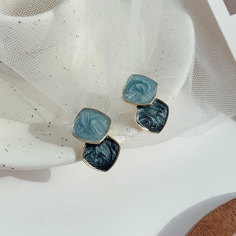 Women's Color Geometric For Niche Design Ear Trendy Earrings