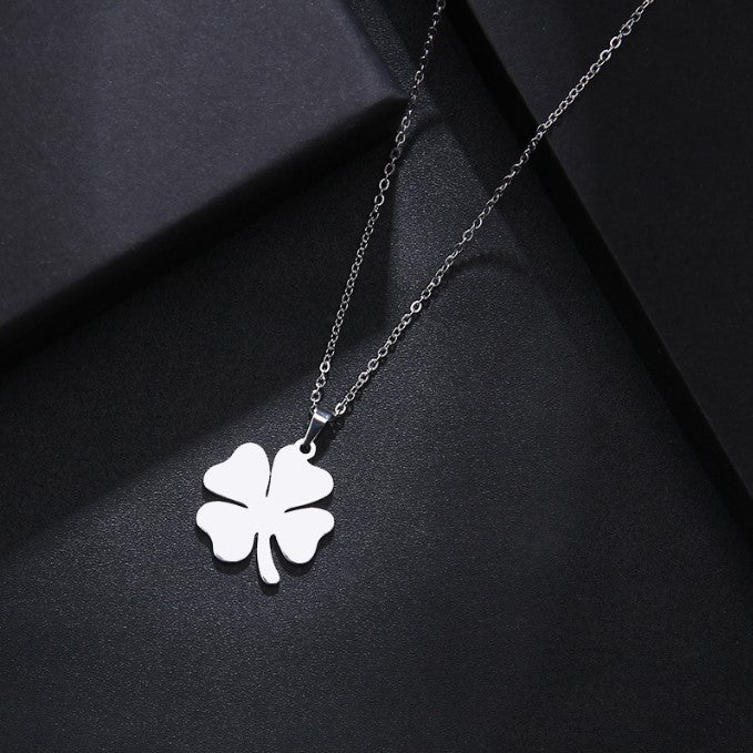 Stainless Steel Lucky Four-leaf Clover Simple Necklaces