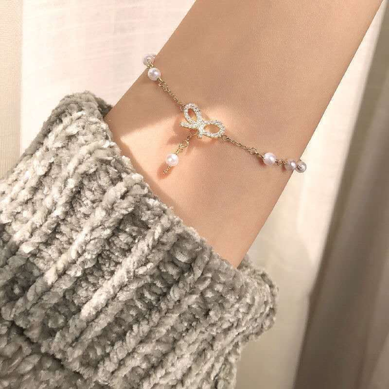 Heart Bow Sweet Simple Design Girlfriend Bracelet