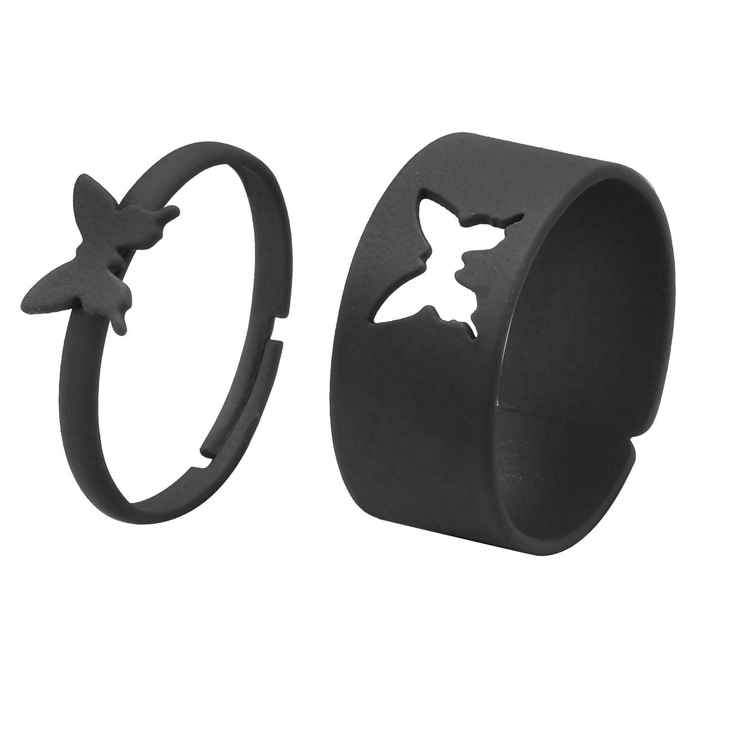 With Personality Creative Simple Twin Black Joint Snake-shaped Rings