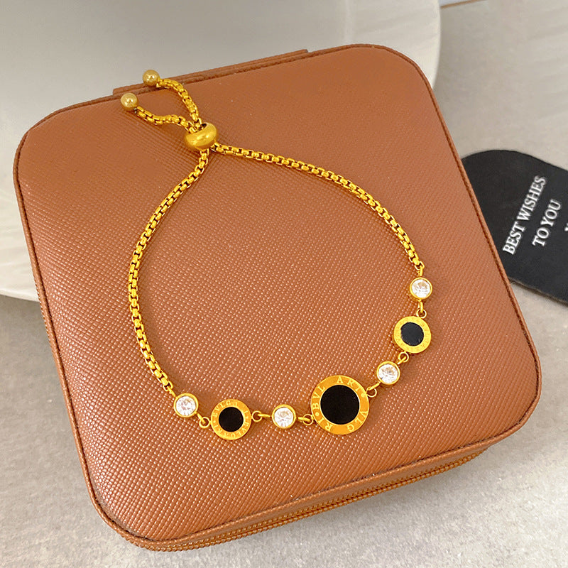 Light Luxury Micro Inlaid Zircon Woven Wire Mesh Fashion Temperament Bracelet