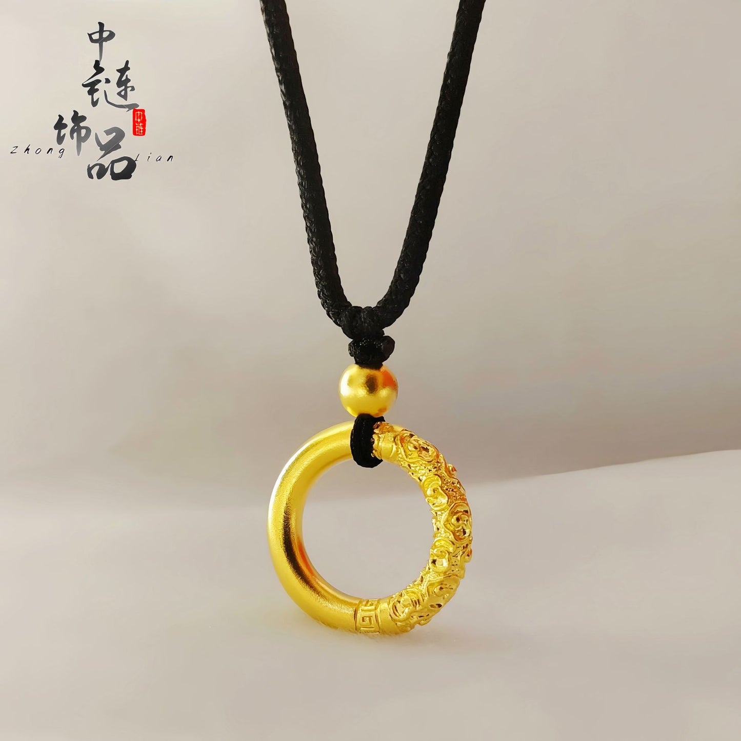 Boutique Alluvial Gold Hoop Circle Braiding Pendants