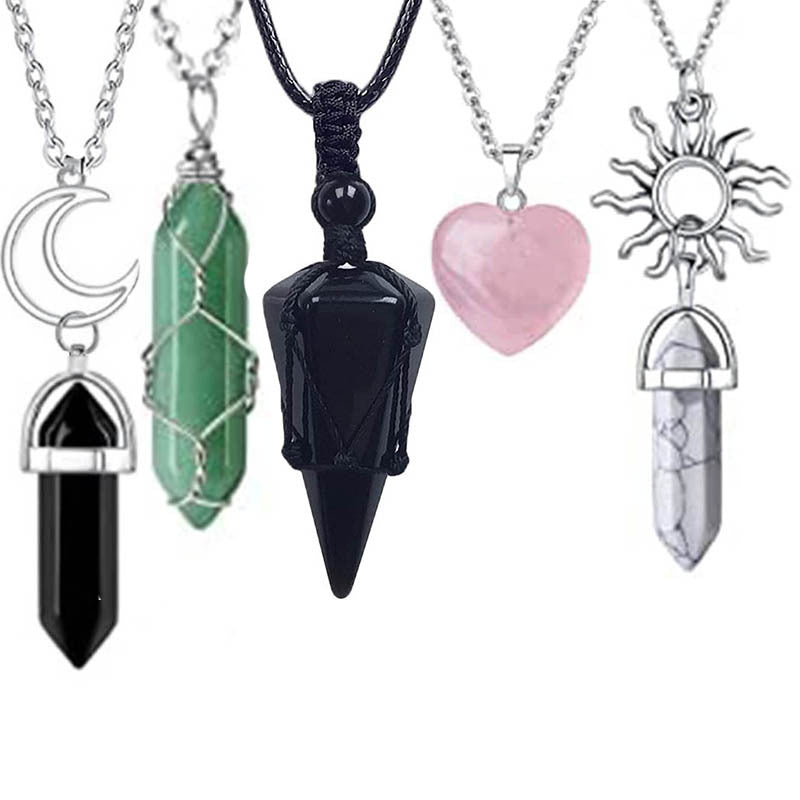 Crystal Hand-woven Hexagonal Cone Hexagon Prism Pendants