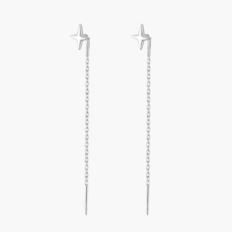 Women's Sterling Sier Tassel Fashionable Temperament Long Earrings
