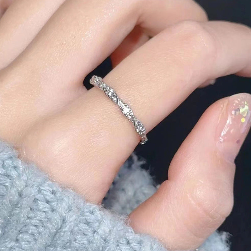 Open Adjustable Female Twist Winding Index Finger Simple Light Luxury Ring