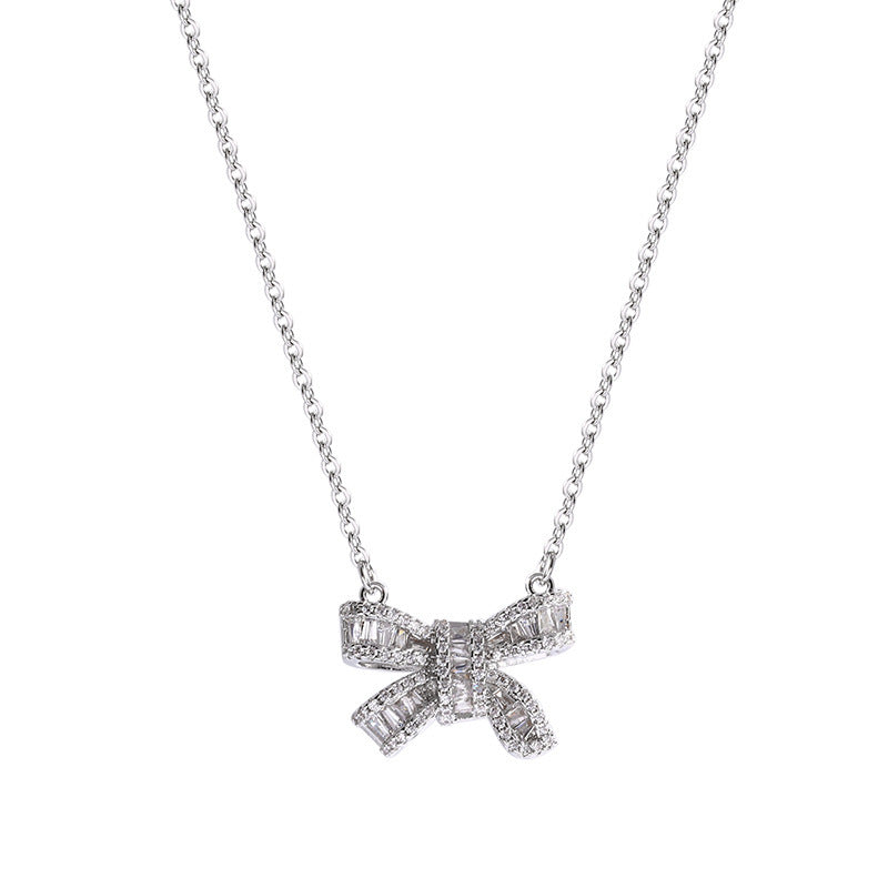 Point Full Series Female Bow Couple Design Clavicle Chain Sweater Necklaces