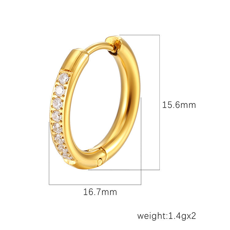 Stainless Steel Clip Light Luxury Female Design Electroplated Earrings