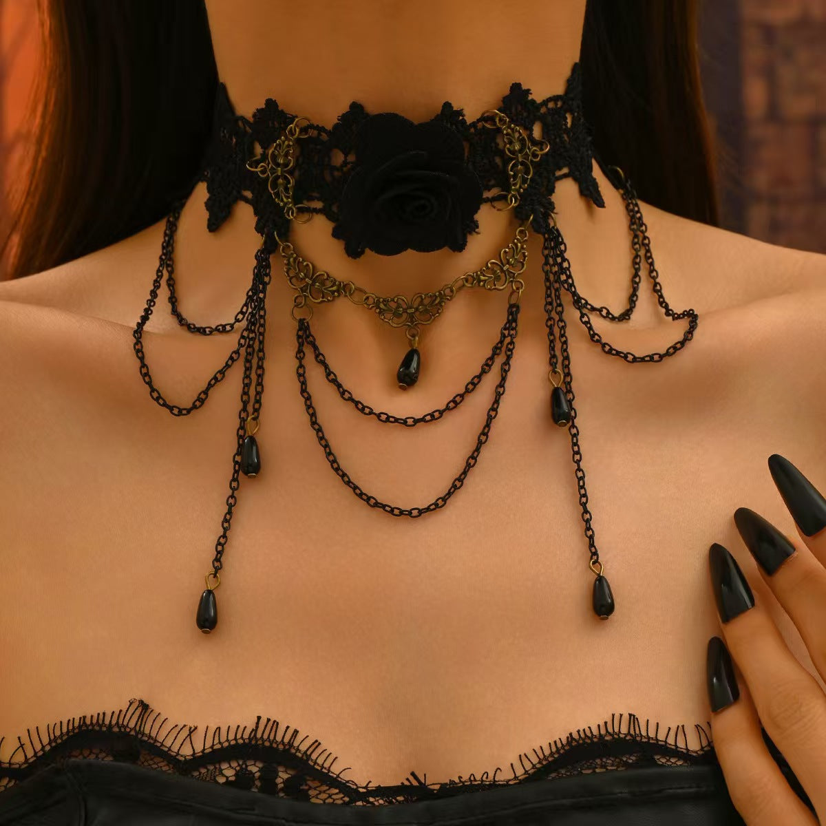 Lace Tassel Clavicle Chain Niche Personality Necklace