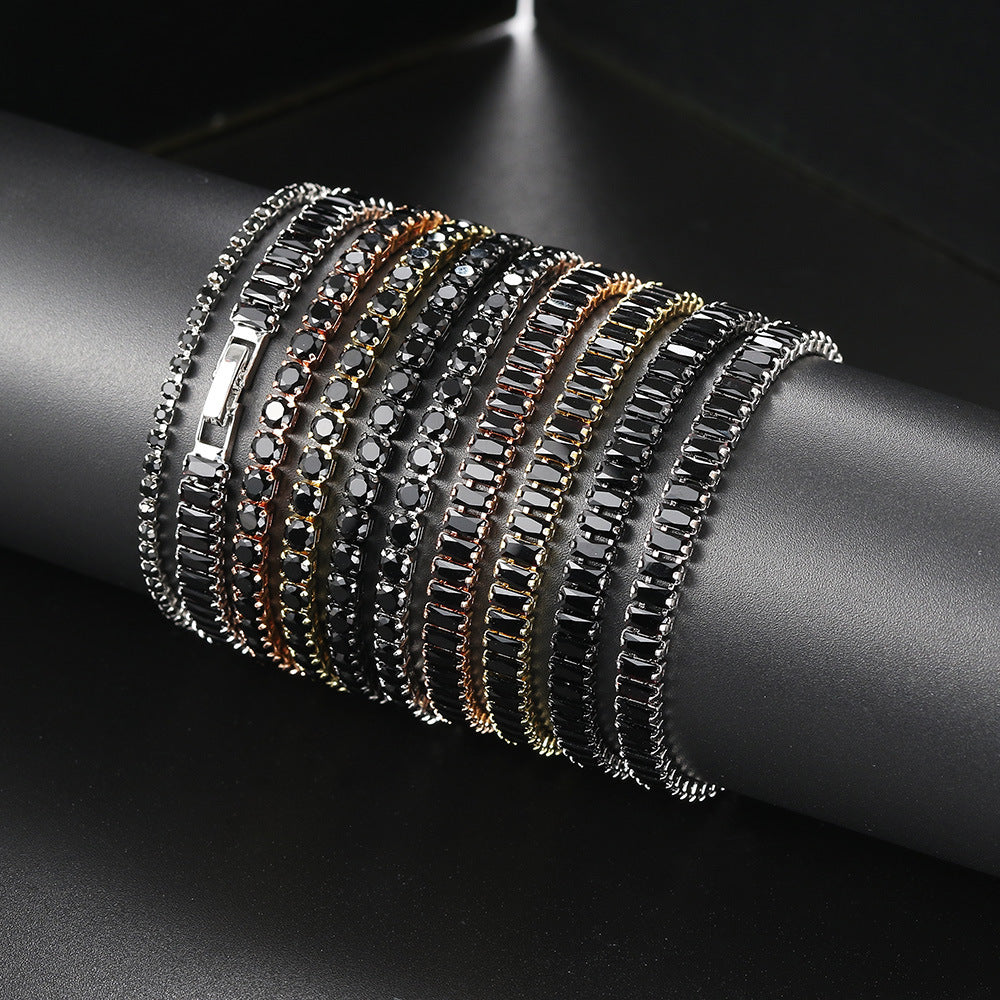 Women's & Men's Hip Hop Diamond Black Zircon Tennis Bracelets