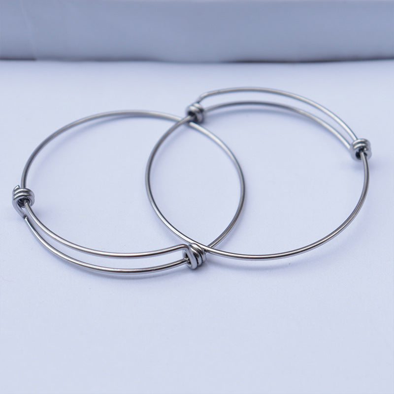 Simple Stainless Steel Adjustable Korean Style Single Open Bracelet