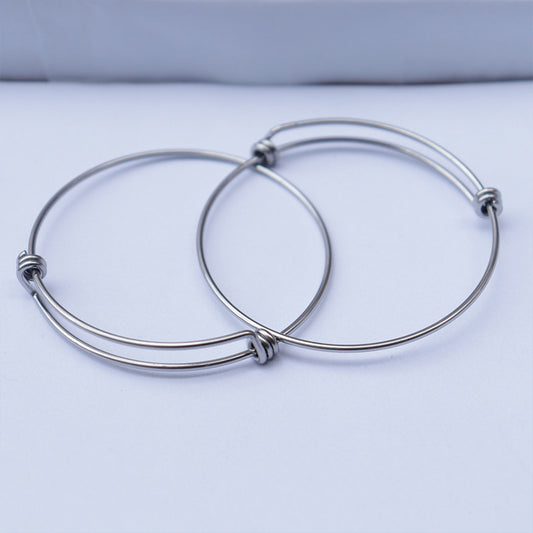 Simple Stainless Steel Adjustable Korean Style Single Open Bracelet
