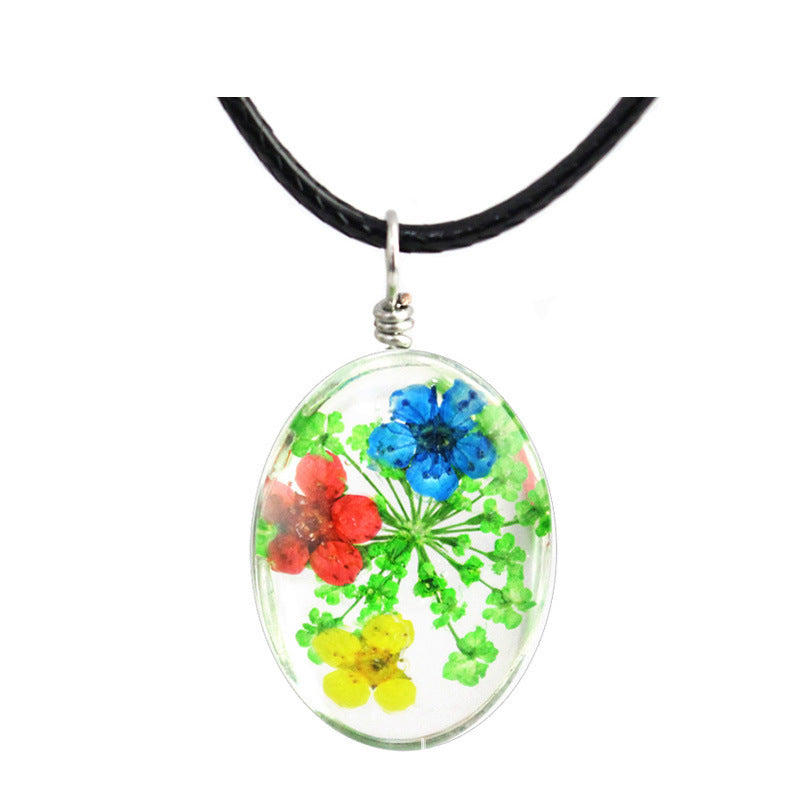 Spot Starry Glass Ball Time Stone Small Fresh Clavicle Chain Necklace