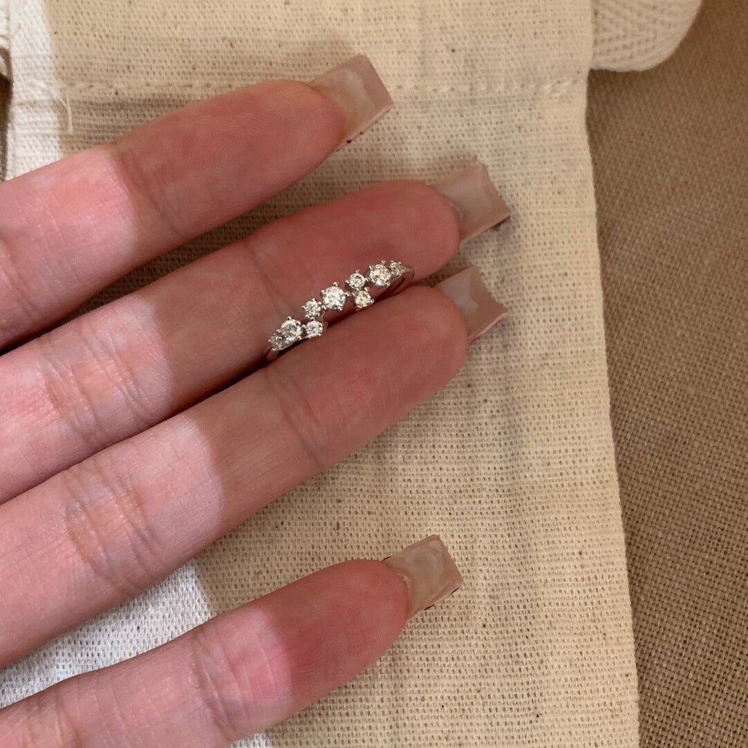 Row Diamond Minority Fashion Exquisite Versatile Rings