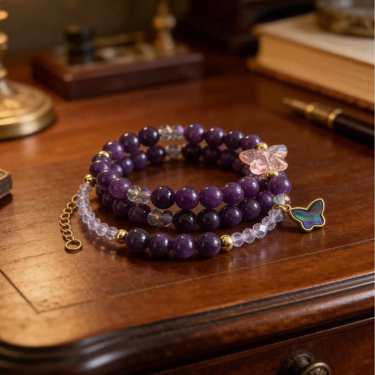 Stone Crystal Shell Butterfly Lucky Beads Bracelets