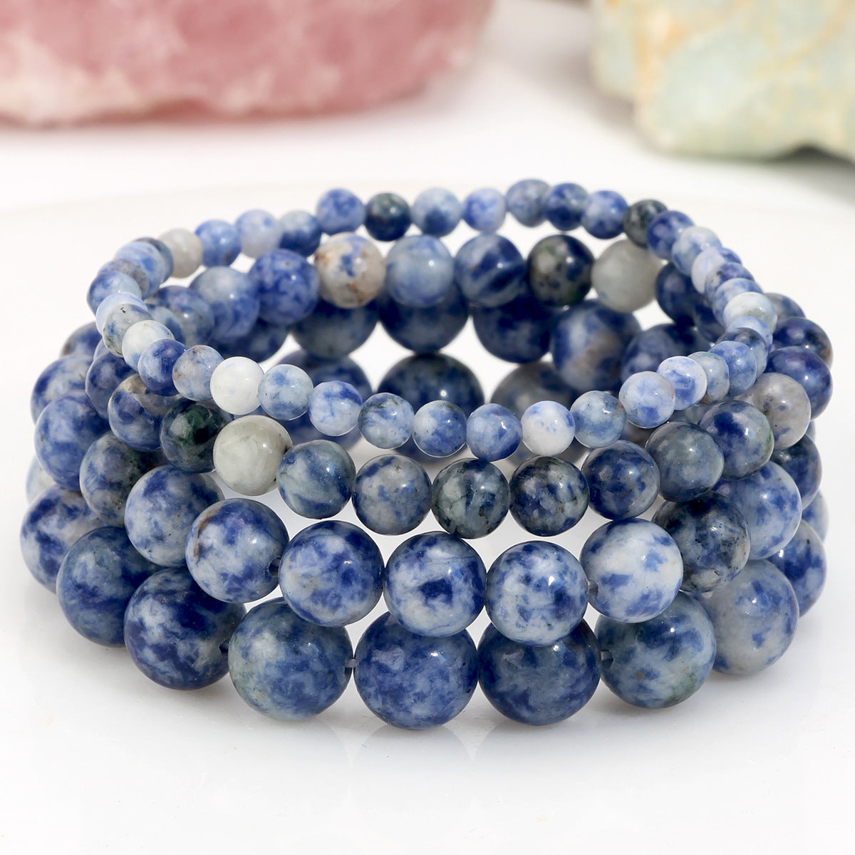 Women's & Men's Handmade Natural Stone Beaded For Twin Tourmaline Bracelet