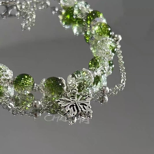 Yao Style Green Butterfly Niche Lanyard Eye-catching Bracelet