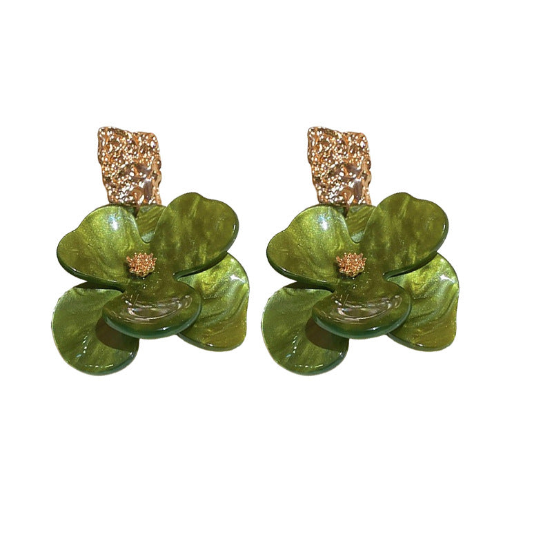 Geometric Pleated Acrylic Flower Fresh Stylish Temperamental Rings